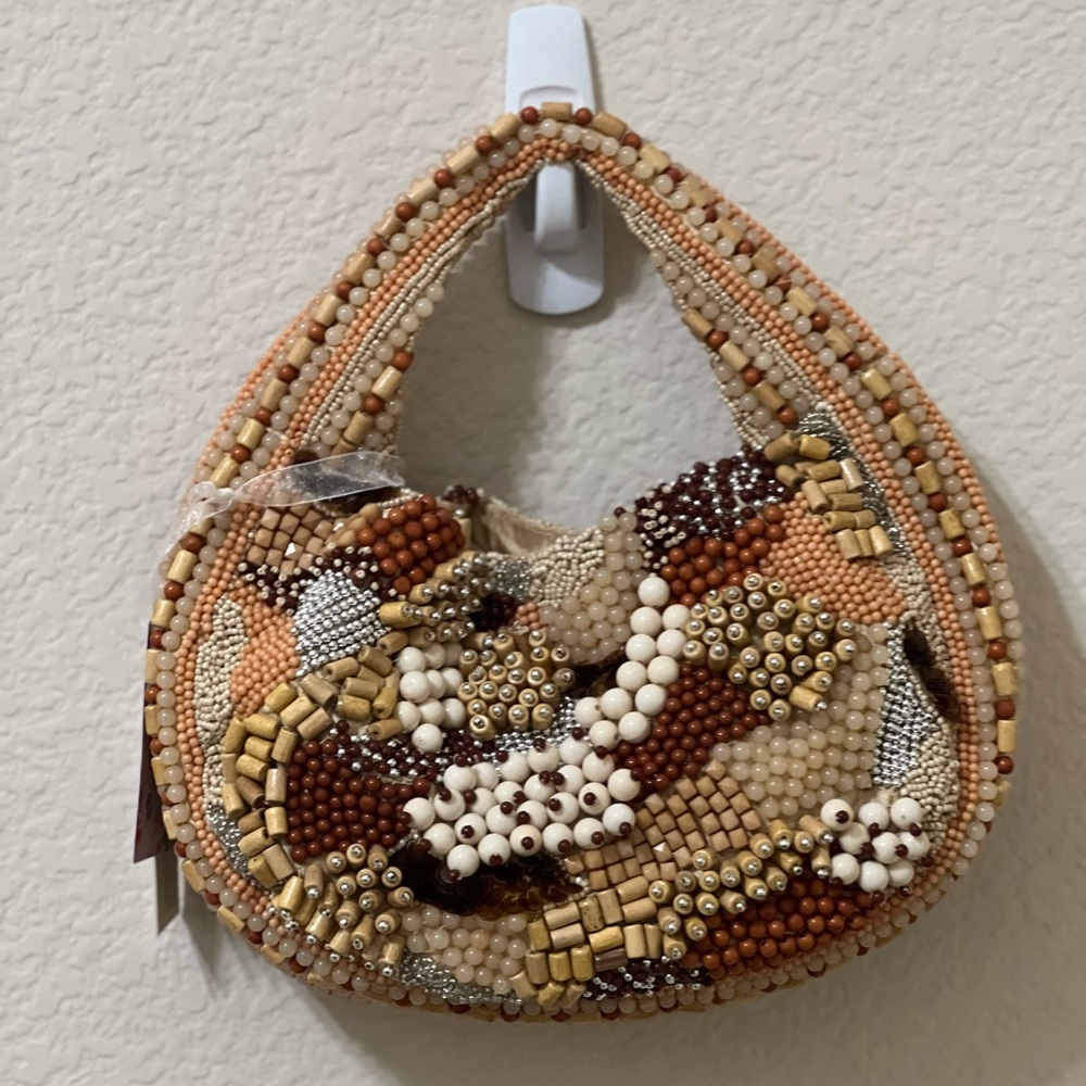 Handmade Beaded Multicolor Hobo Bag